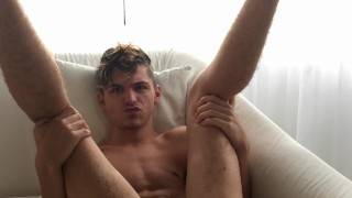 18 year old highschool jock having fun flashing his dick at the beach.