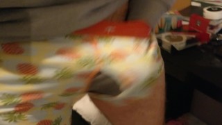 Daddy masturbates into his underwear