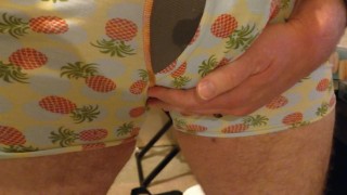 Daddy masturbates into his underwear