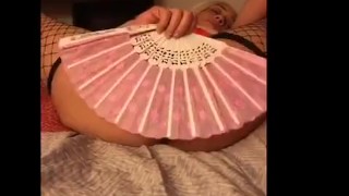 Pussy Does A Fan Dance! O So Wett somebody cool me off