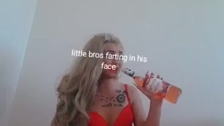 Caught my stepbrother perving on me again. Now his lesson is my farts 
