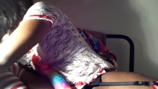SEXY NIRSE has FIRST TIME USING A GIANT RAINBOW COCK!!! [vaginal]