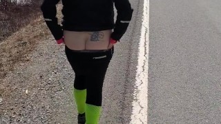 Showing my ass during my jog today.