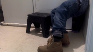 Worker Sagging Jeans and Dick Slip