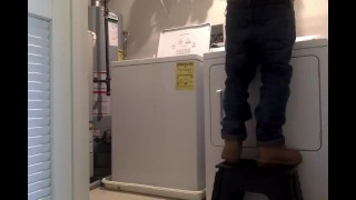 Worker Sagging Jeans and Dick Slip