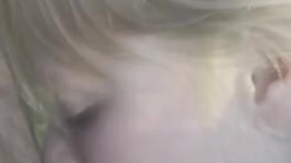 Blond wife sucks Dick next to highway