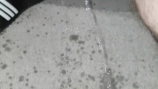 pissing and cumming in the basement