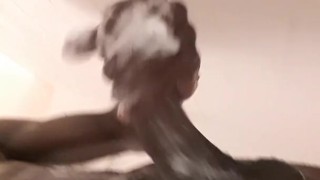 Shower time dick stroking 