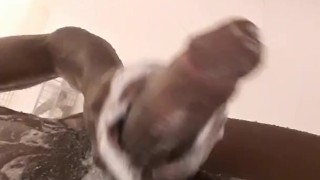 Shower time dick stroking 