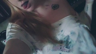 Amelia fondles and shows off her tits