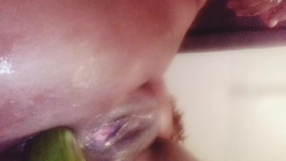 BBW anal masturbation