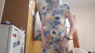 I dance and try on different dresses from my wardrobe
