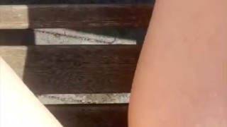 Peeing on back deck