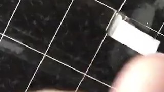 Amateur boy plays with cock in hotel bathroom 