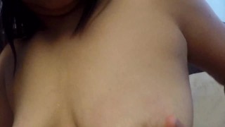 Lactating:Young Asian Mom Milks her Breasts