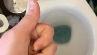 Wanking my cock in the bathroom with huge cumshot 