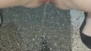 Pissing in the bath and outside