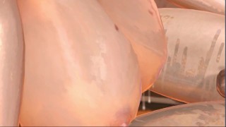 Succubus Mercy suck out all his cum to grow her boobs