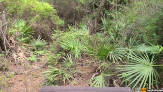 Doggy Style Bench Pee (4K Public Nature Pissing)