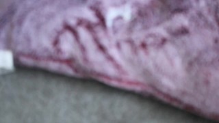 Horny slut humps pillow until he cums