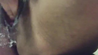 PLAYING IN MY CREAMY CUM DRENCHED PUSSY