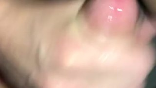 He Cums all over my hairy pussy, then he eats his own Cum off of me Her POV