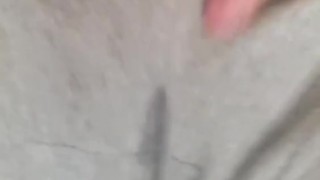 Milf pissing in her grey shorts 