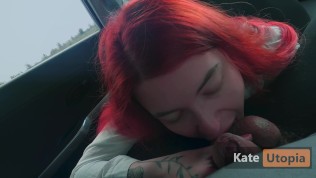 Public Blowjob in Car Parking and He Cums in My Mouth!! -4k 