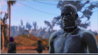 Fallout 4. Секс с роботом (синт) на улице. Секс мод