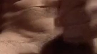 Stroking big dick selfie