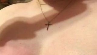 Teen slut sucks fat long dildo during quarantine 