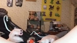 Nasty redheaded slut plays with pussy until she cums