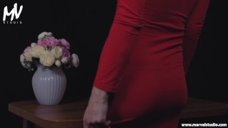 ♥ MarVal - This MILF With Lactating Big Tits, Very Hot In That Red Dress ♥