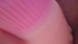Girl likes playing with her pussy and toy.