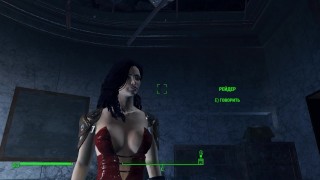 Tough with a beauty in a red dress from bandits. Fallout – Threesome