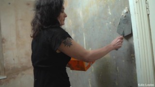 tranny dressed up plastering