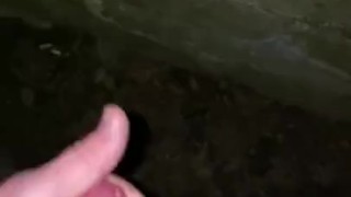 Masturbating My hard dick in public with cumshot 