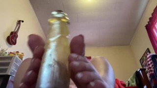 Sexy foot job with hot moans 