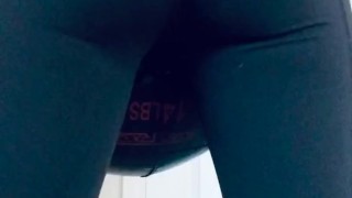 Summer Love works out in tight yoga pants