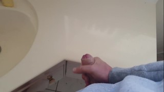 FAT WHITE DICK CUMS HARD ALL OVER BATHROOM SINK IN SLOW-MO HIGH DEFINITION!