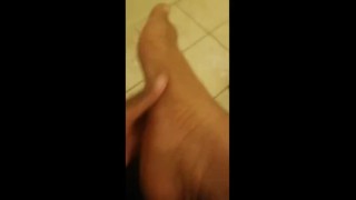 Ebony feet oil massage. 