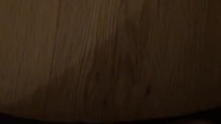 Teen wearing pantyhose squirts everywhere while spying on parents fucking