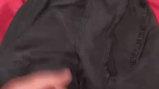 Wanking over my boxers with huge cumshot and moaning 