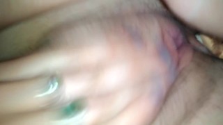 Anal with glass dildo after creampie