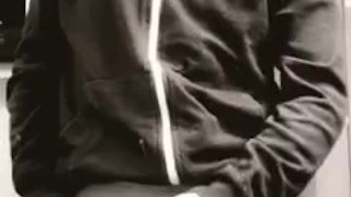 Jerking in public bathroom 