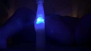 Dark room| dildo light| using hands| cumming quietly| housemate next room