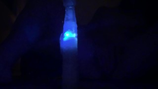 Dark room| dildo light| using hands| cumming quietly| housemate next room