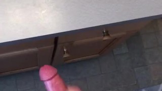 HUGE Shooting cumshot from big cock before Shower