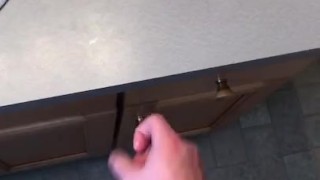 HUGE Shooting cumshot from big cock before Shower