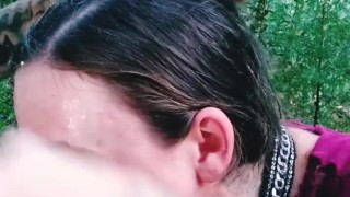Hot goth sloppy blowjob deepthroat CUM IN MOUTH